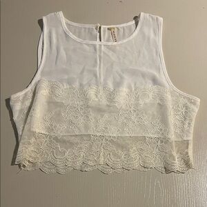 Love Ivory Lace Crop Top